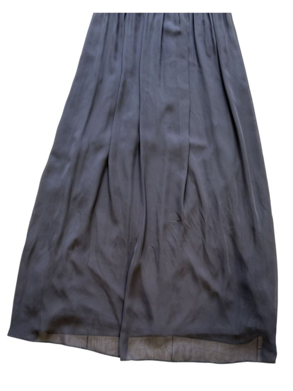 Adrianna Papell Sleeveless Drape Back Gray Maxi Dress Empire Waist V-Neck NWT - Picture 4 of 8